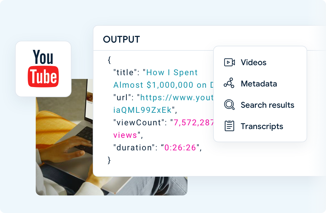 Structured video output data